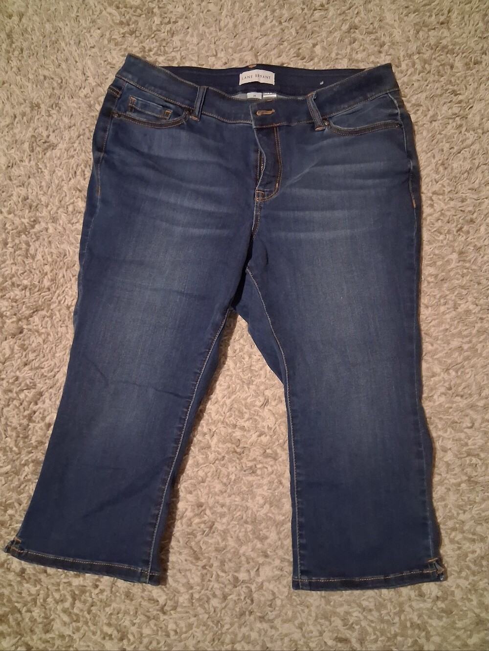 Lane Bryant Blue Cropped Stretch Jeans - Midrise Capri